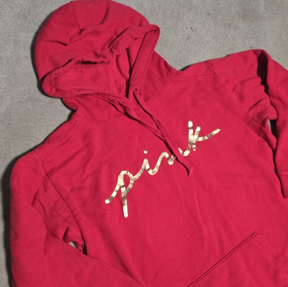 Pink Vs Medium Fleece Pullover Campus Hoodie - Picture 4 of 6